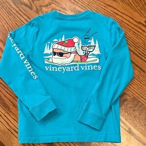 Vineyard Vines Kids Teal Long Sleeve Tee